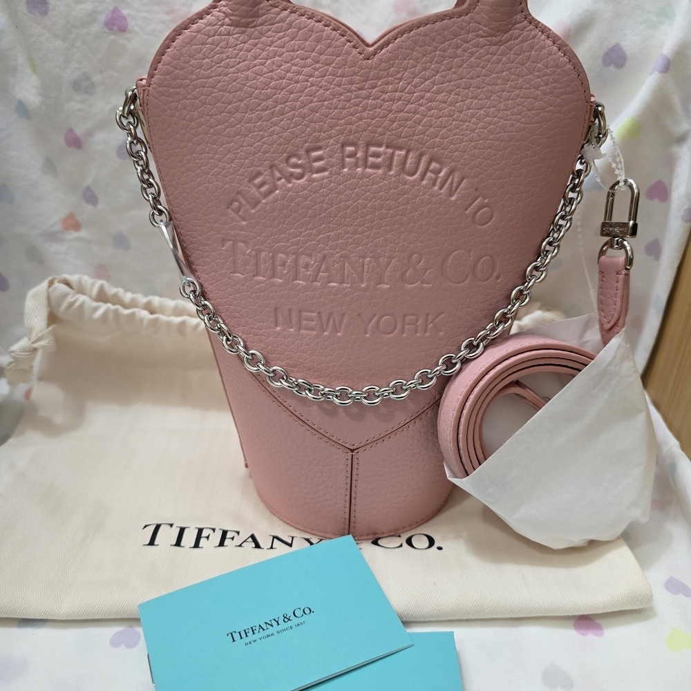 Tiffany & Co. Pink Heart Leather Crossbody Bag - Picture 2 of 13